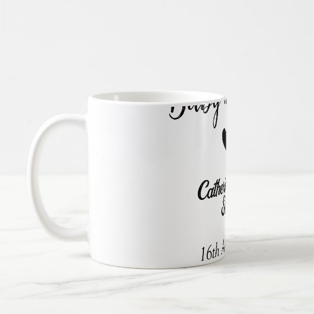 Baby in bloom baby shower simple black heart date kaffeetasse (Links)