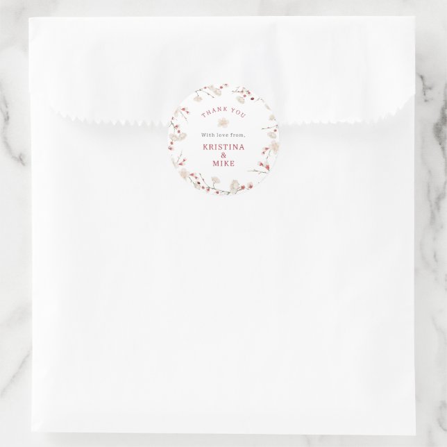 Baby in Bloom Babydusche Danke, dass Sie für Runder Aufkleber (Tasche)
