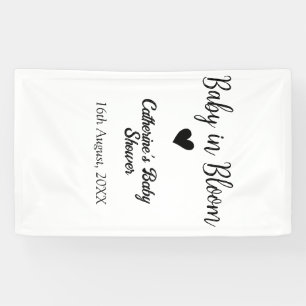 Baby in Bloom Babyparty einfach schwarzes Herz Dat Banner