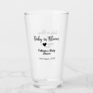 Baby in Bloom Babyparty einfach schwarzes Herz Dat Glas