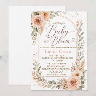 Baby in Bloom Babyparty-Einladung Einladung