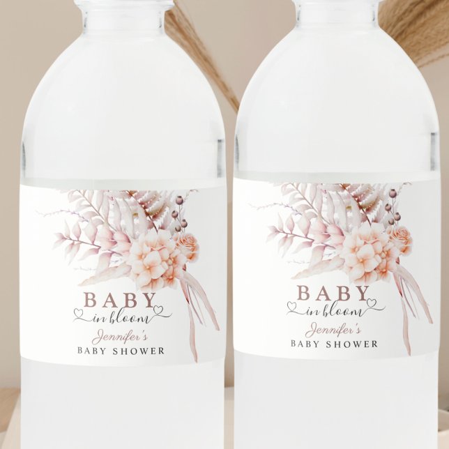 Baby in Bloom | Beige Spring Floral Baby Dusche (Von Creator hochgeladen)