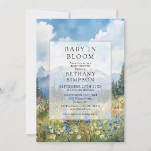 Baby In Bloom Bergwildblumen Baby Shower Einladung