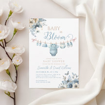 Baby in Bloom Blue Blume Butterfly Babydusche