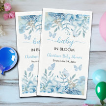 Baby in Bloom Blue Floral Baby Dusche