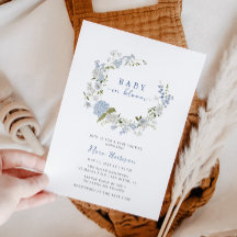 Baby in Bloom Blue Floral Wreath Baby Dusche