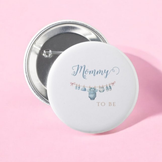 Baby in Bloom Blue Mommy zu Baby Dusche Button (Von Creator hochgeladen)