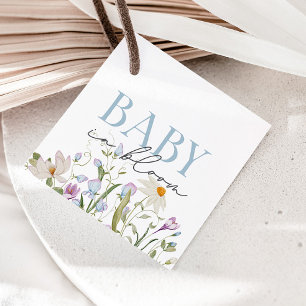Baby in Bloom Blue Spring Floral Geschenkanhänger