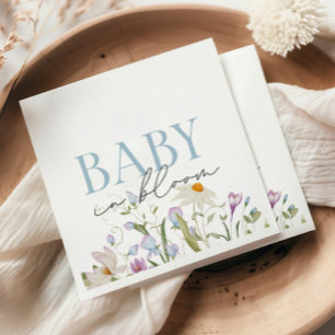 Baby in Bloom Blue Spring Floral Serviette