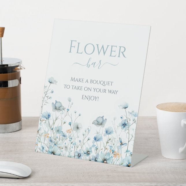 Baby in Bloom Blue Wildblume Kinderdusche Sockelschild (In SItu)