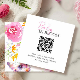 Baby In Bloom Blum-Registrierung Begleitkarte