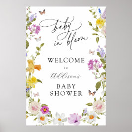 Baby in Bloom Blume Babydusche Begrüßungszeichen Poster
