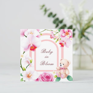 Baby in Bloom Blumen-Babyparty für ein Mädchen Einladung