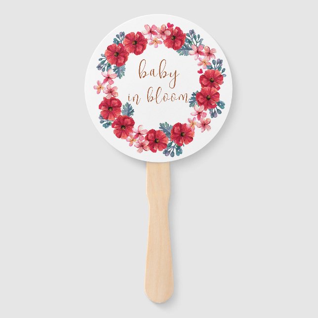 Baby in Bloom Blumenkreide Kinderdusche Fächer (Vorderseite)