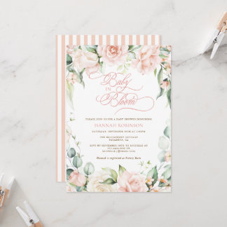 Baby in Bloom Blush Florals Babyparty-Einladung Einladung