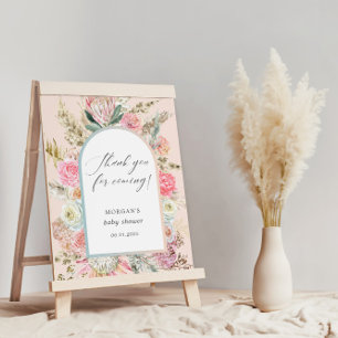 Baby in Bloom Bohemisch Babydusche Danke, dass Sie Poster