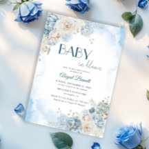 Baby in Bloom Bohemisch Blue Rose Baby Dusche