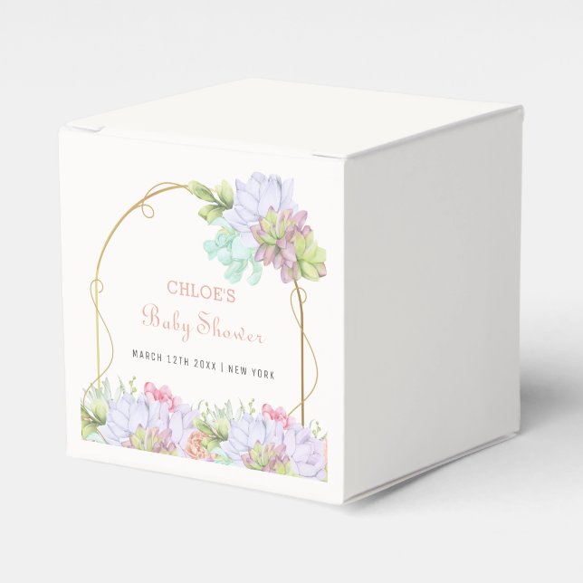 Baby in Bloom Boho Arch Cactus Baby Shower Geschenkschachtel (Vorderseite)