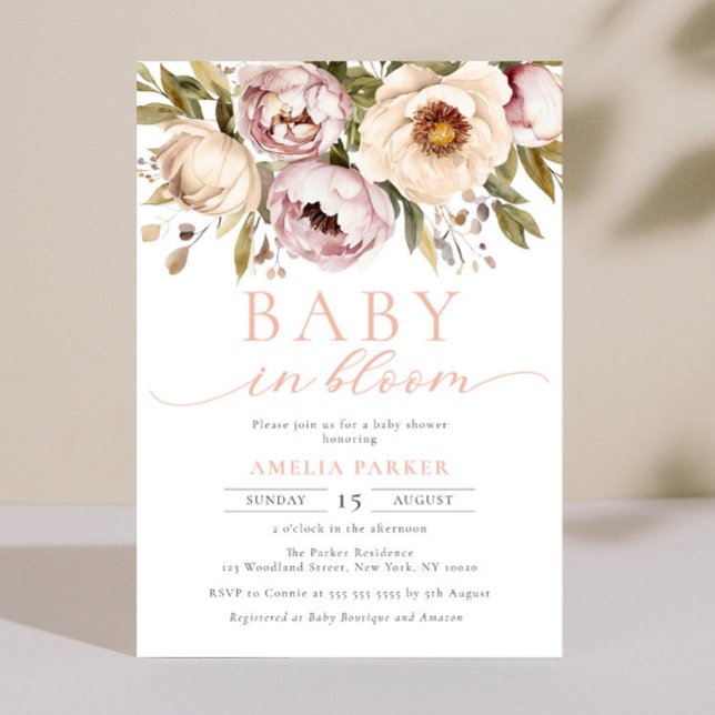 Baby in Bloom Boho Blumenzwiebeln Girl Baby Dusche Einladung (Von Creator hochgeladen)