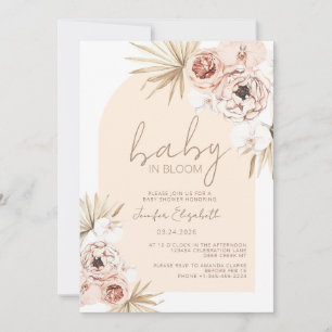 Baby in Bloom Boho Bohemisch Baby Dusche Einladung