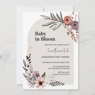 Baby in Bloom Boho Floral Baby Dusche Einladung