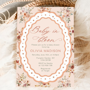 Baby in Bloom Boho Florale Babyparty Einladung