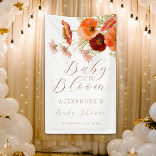Baby in Bloom Boho Herbst Blumen Custom Babyparty Banner