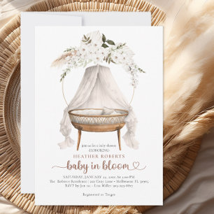Baby in Bloom Boho Invitation Baby shower neutre