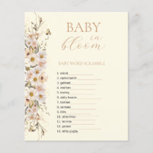 Baby in Bloom Boho Neutral Baby Shower Game