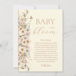 Baby In Bloom Boho Neutrale Babyparty Dankeskarte