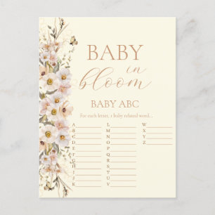 Baby In Bloom Boho Neutrale Babyparty-Spiel Postkarte