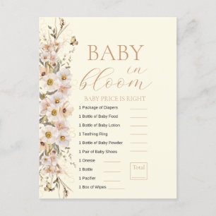 Baby In Bloom Boho Neutrale Babyparty-Spiel Postkarte
