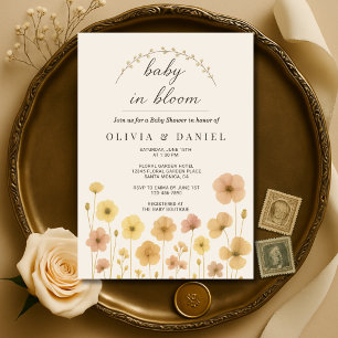 Baby In Bloom Boho Paare Baby Shower Einladung