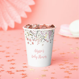 Baby in Bloom Boho Wildblume Babydusche Pappbecher