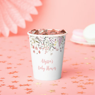 Baby in Bloom Boho Wildblume Babydusche Pappbecher