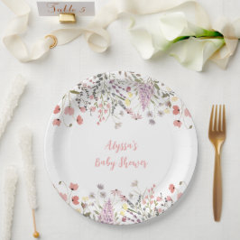 Baby in Bloom Boho Wildblume Babydusche Pappteller