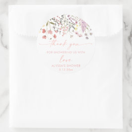 Baby in Bloom Boho Wildblume Babydusche Runder Aufkleber