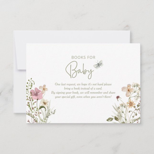 Baby in Bloom Book Request Girl Showdusche D Einladung (Vorderseite)
