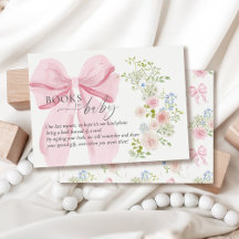 Baby in Bloom Book Request Pink Bow Baby Dusche