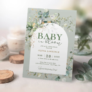 Baby in Bloom Botanical Eucalyptus Invitation