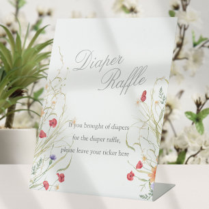 Baby in Bloom - Botanische Wildblumen-Windel-Raffe Sockelschild