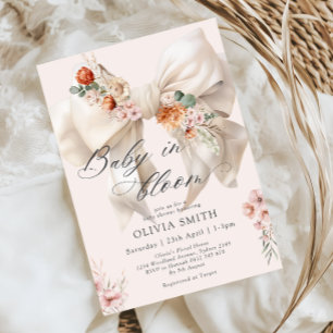 Baby in Bloom Bow Floral Baby Dusche Einladung