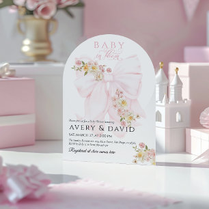 Baby in Bloom Bow Spring Garden Girl Baby Dusche Einladung