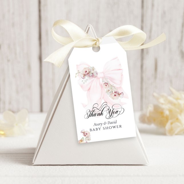 Baby in Bloom Bow Spring Garden Girl Baby Dusche Geschenkanhänger (Von Creator hochgeladen)