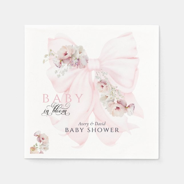 Baby in Bloom Bow Spring Garden Girl Baby Dusche Serviette (Vorderseite)