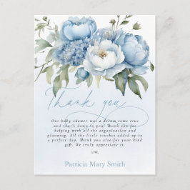 Baby in Bloom Boy Baby Shower Thank You Postkarte