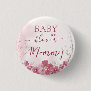 Baby in Bloom Boy Pink Blütendusche Mommy Button