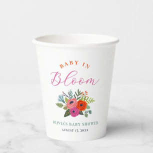 Baby in Bloom Bright Floral Baby Dusche Pappbecher