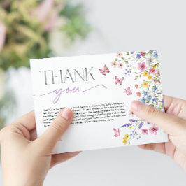 Baby in Bloom Butterfly Baby Shower Dankeskarte