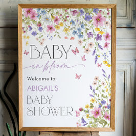 Baby in Bloom Butterfly Baby Shower Willkommen 18x Poster